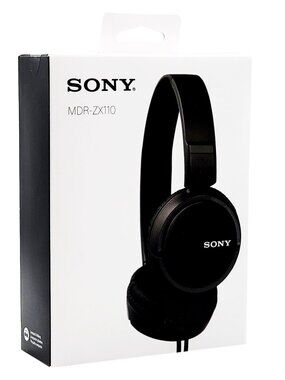 Sony MDR-ZX110 Wired On Ear Headphones Black Foldable New
